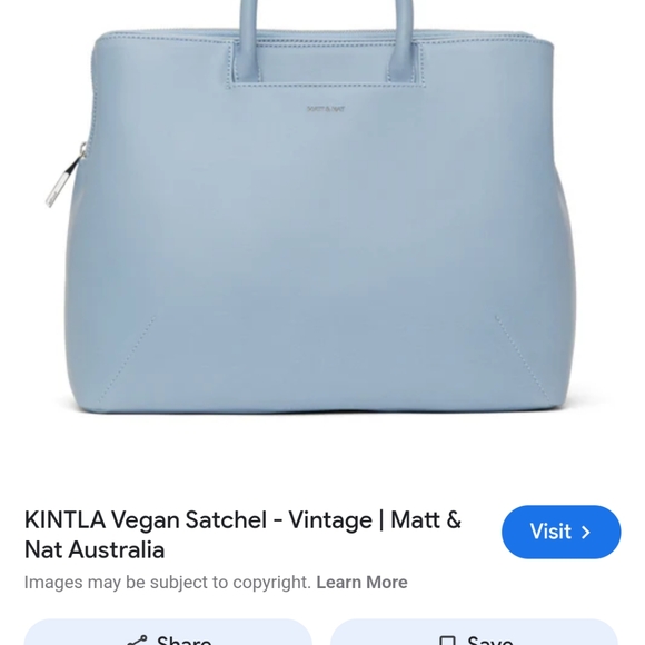 Blue/grey Matt and Nat vegan satchel - Picture 2 of 12